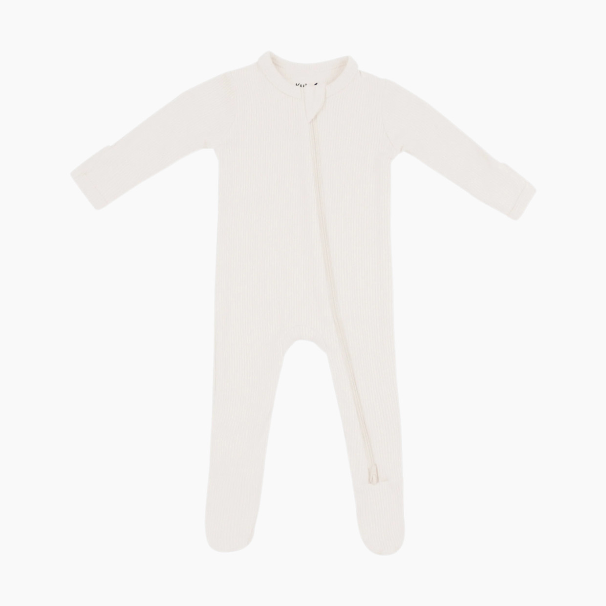 Kyte Baby Ribbed Zipper Footie - Oat, Newborn.
