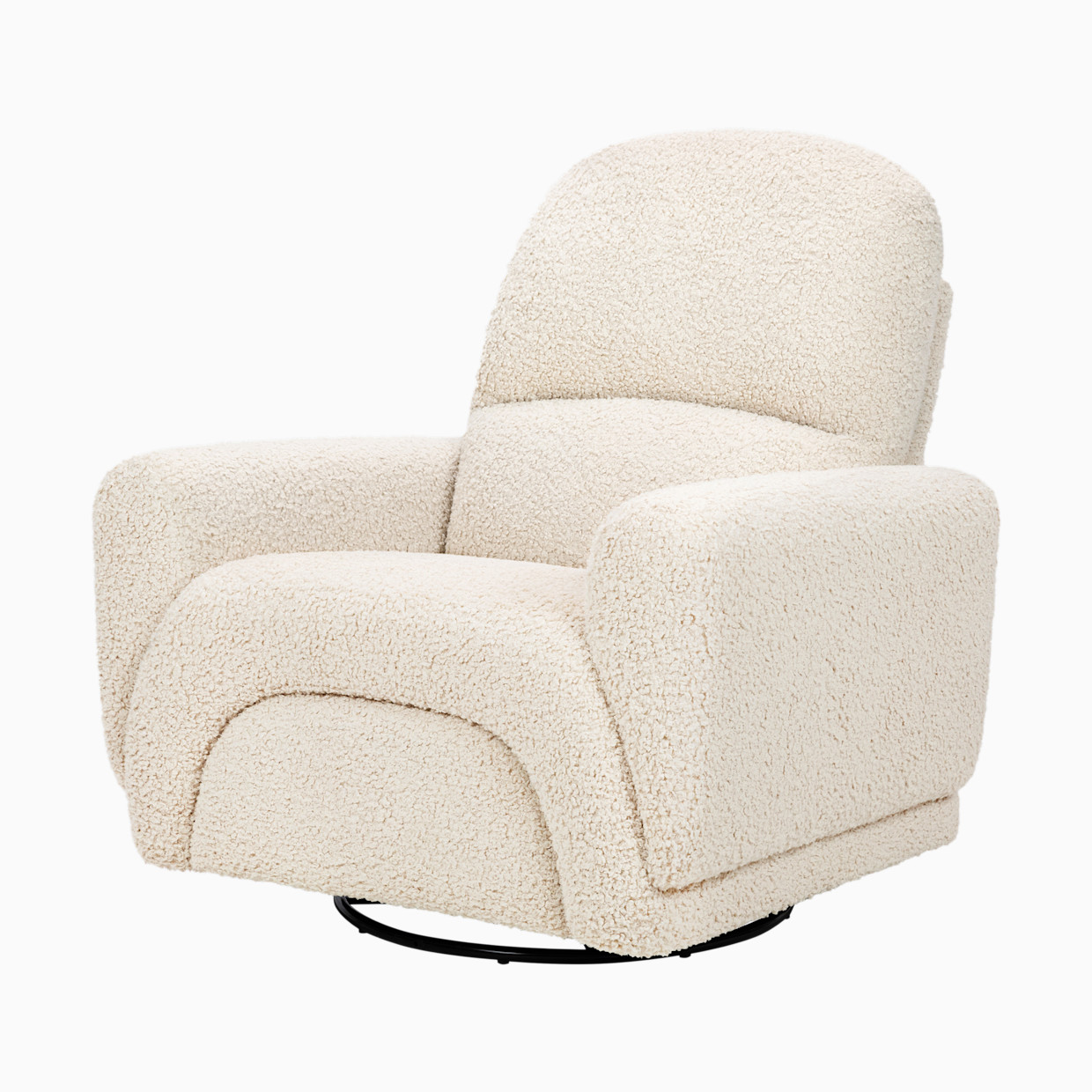 babyletto Rainbow Recliner and Swivel Glider - Almond Teddy Loop.