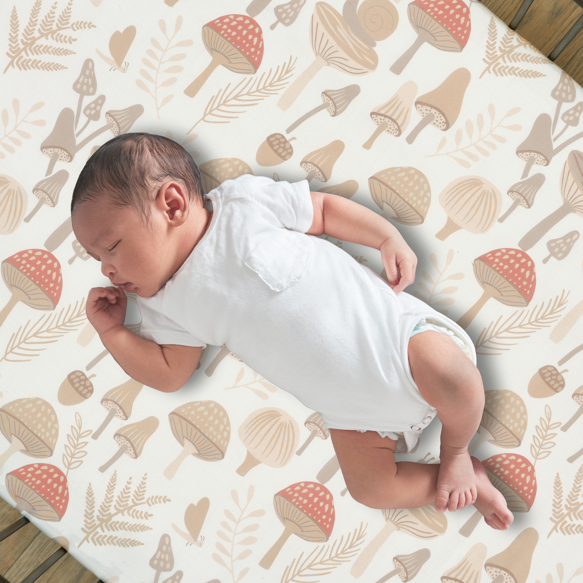 Lambs & Ivy 3-Piece Crib Bedding Set - Mushroom Meadow.