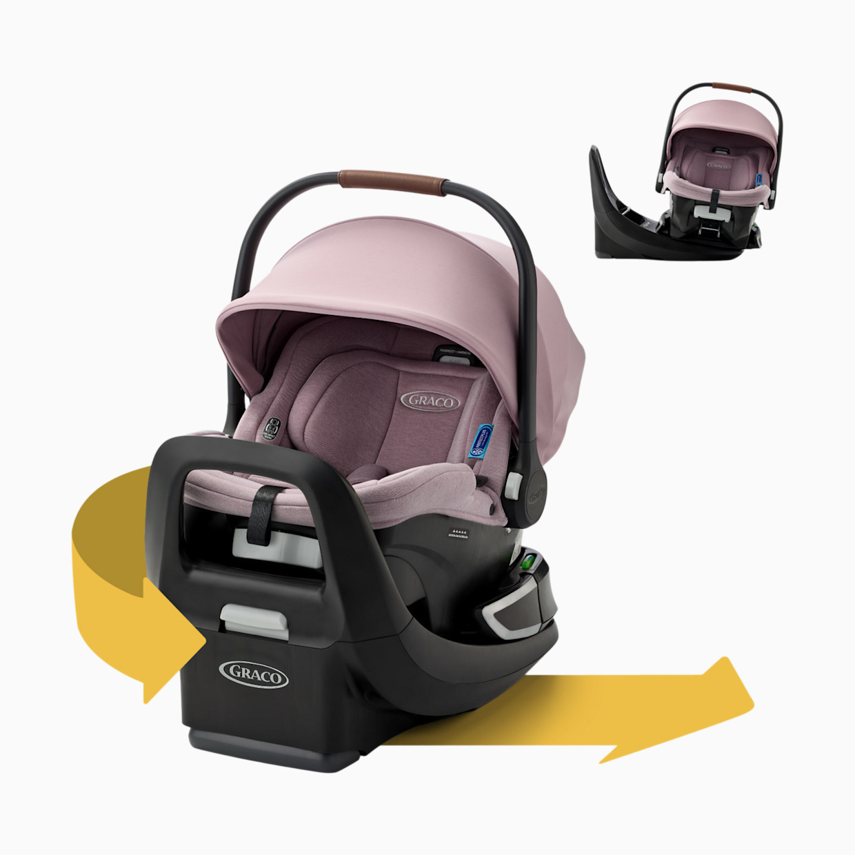 Graco SnugRide Turn & Slide Rotating Infant Car Seat - Mulberry.