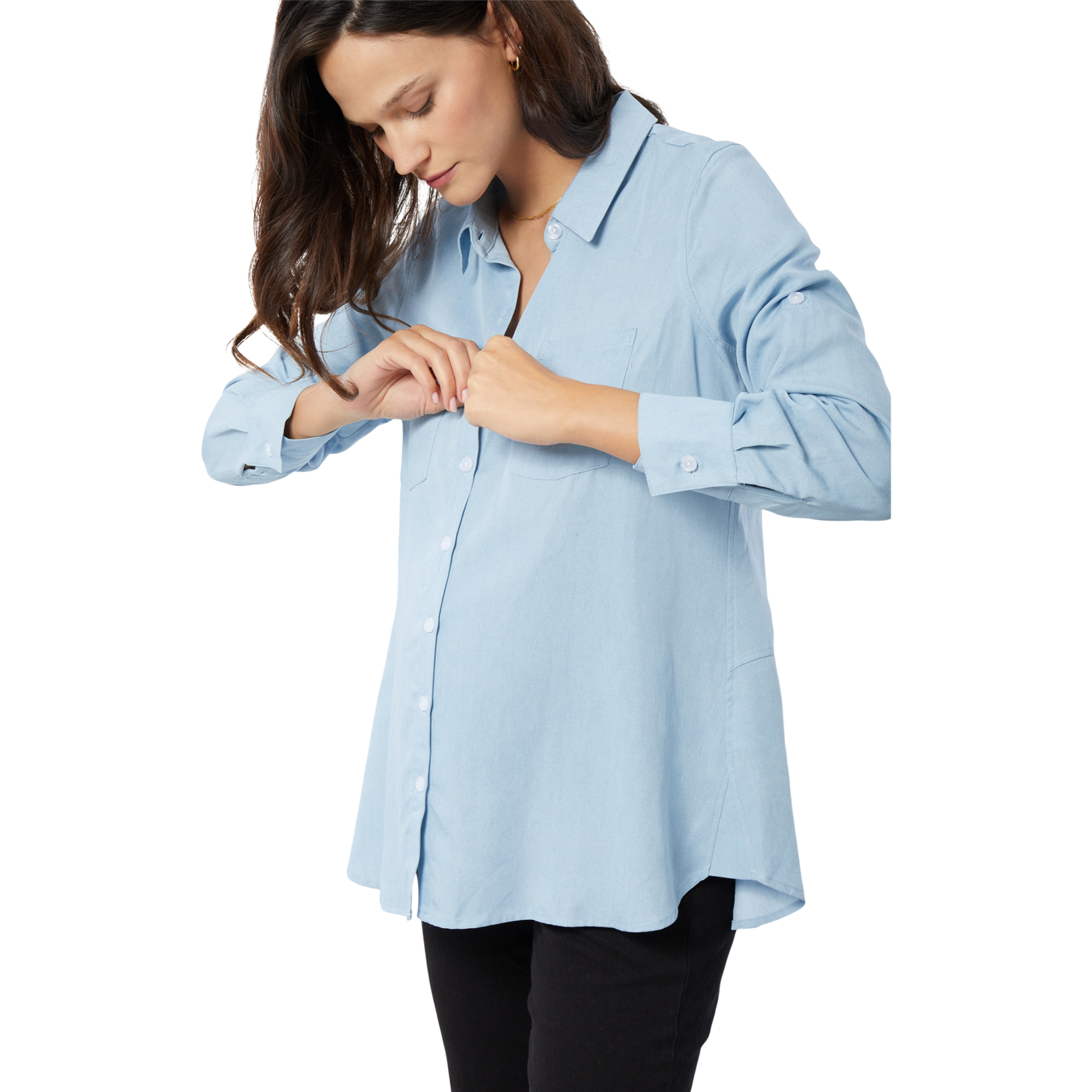 Ingrid and Isabel Classic Denim Shirt.