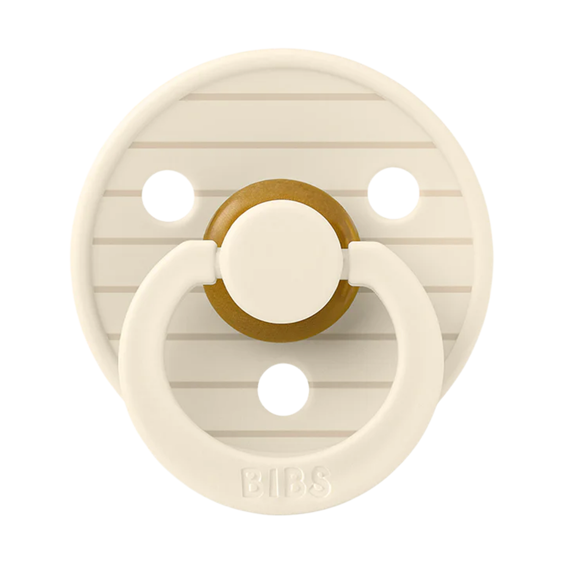 BIBS Studio Pin Colour Natural Rubber Pacificier (2-pack) - Ivory Vanilla, Size 1.