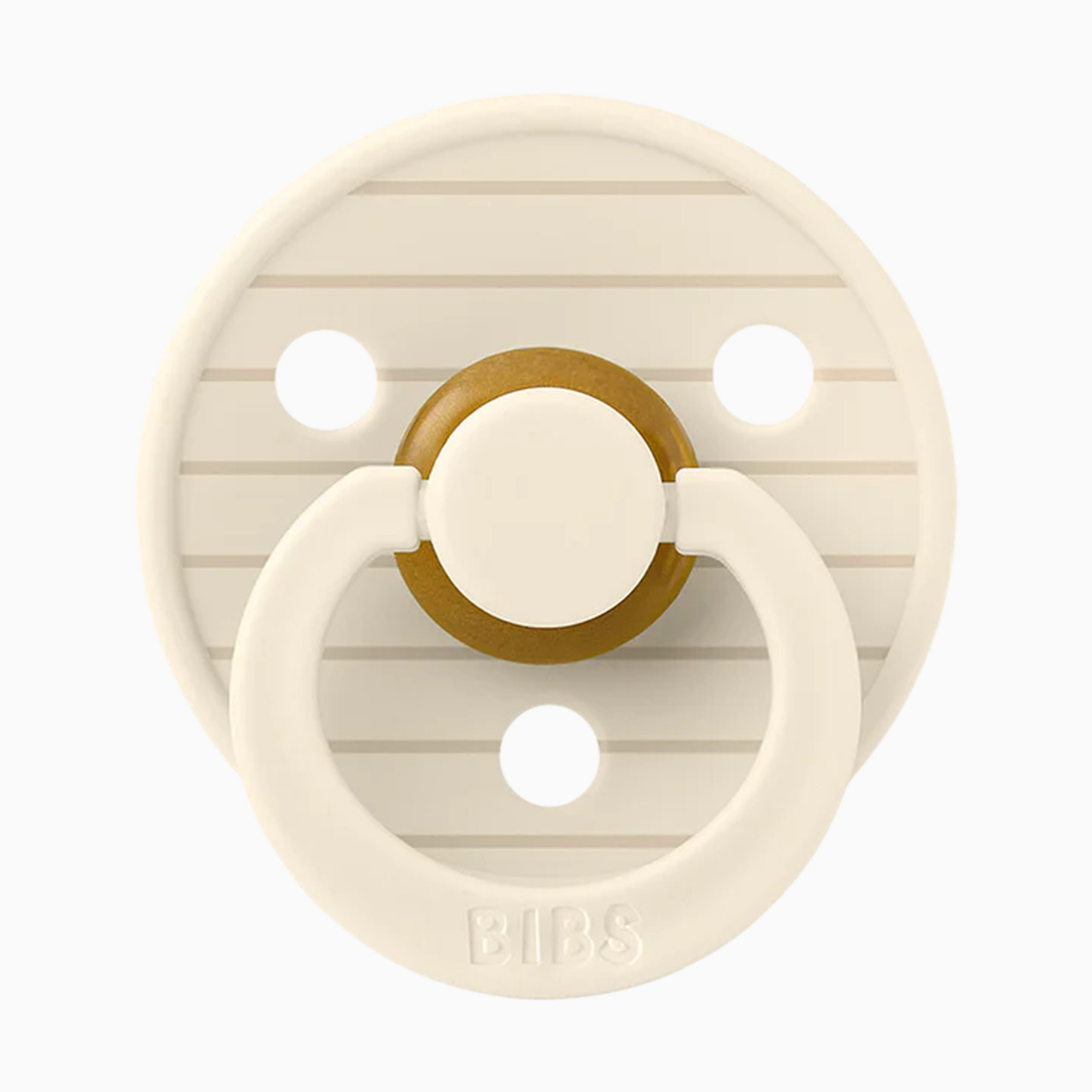 BIBS Studio Pin Colour Natural Rubber Pacificier (2-pack) - Ivory Vanilla, Size 1.