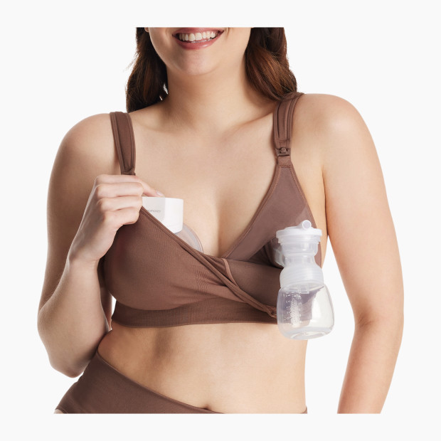 Momcozy All-in-One Super Flexible Pumping Bra - Chocolate, M.