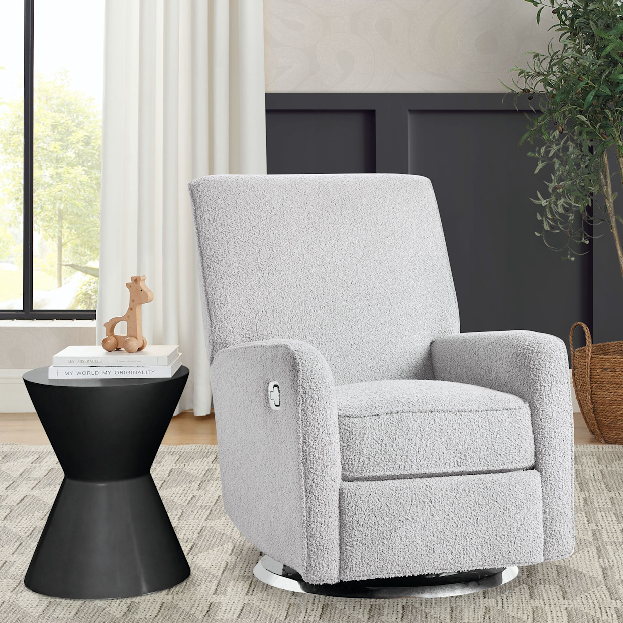 Delta Children Nest Nursery Swivel Recliner - Fog.