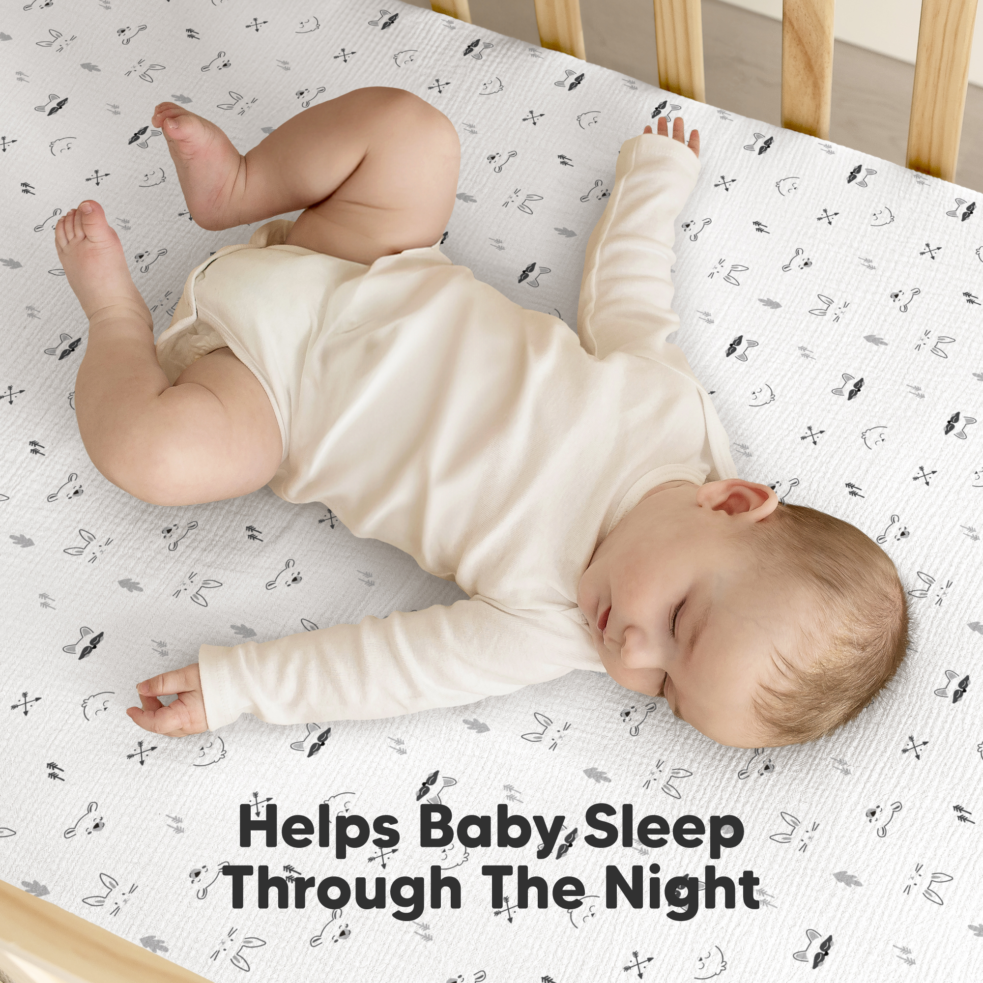 KeaBabies 2-Pack Lyra Muslin Crib Sheets - Nordic.