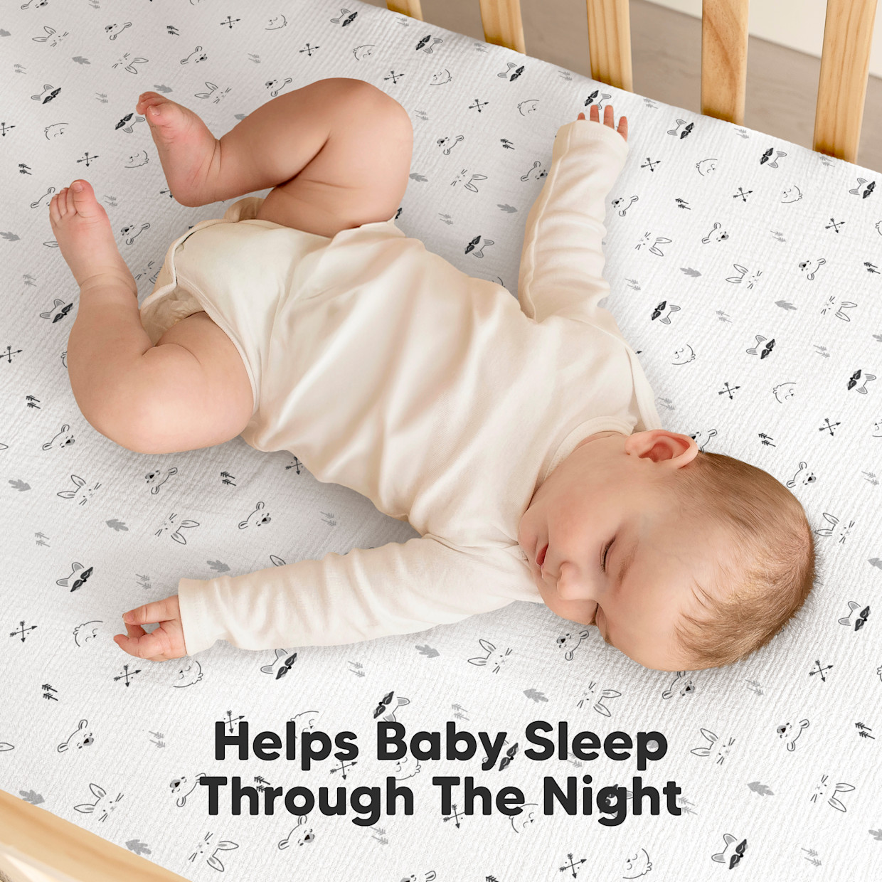KeaBabies 2-Pack Lyra Muslin Crib Sheets - Nordic.