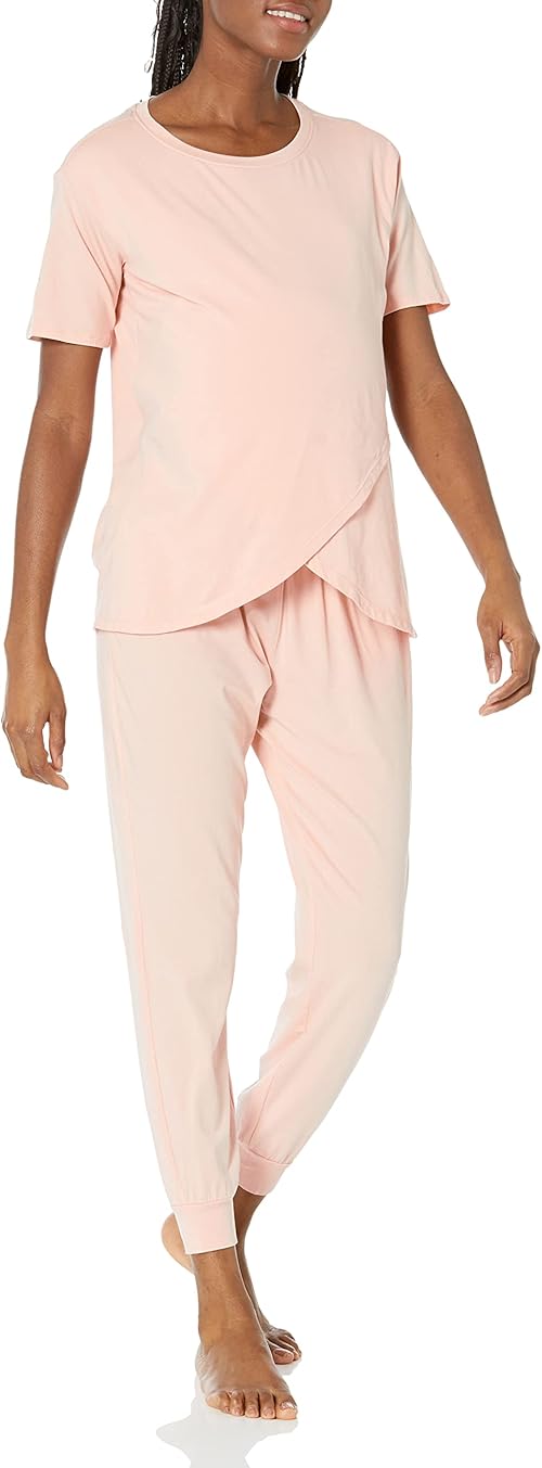Amazon Essentials Cotton Maternity and Nursing Sleepwear Pajama Set.