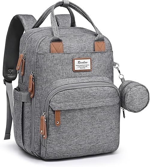 RUVALINO  Diaper Bag Backpack - Multifunction Travel Baby Diaper Bag.