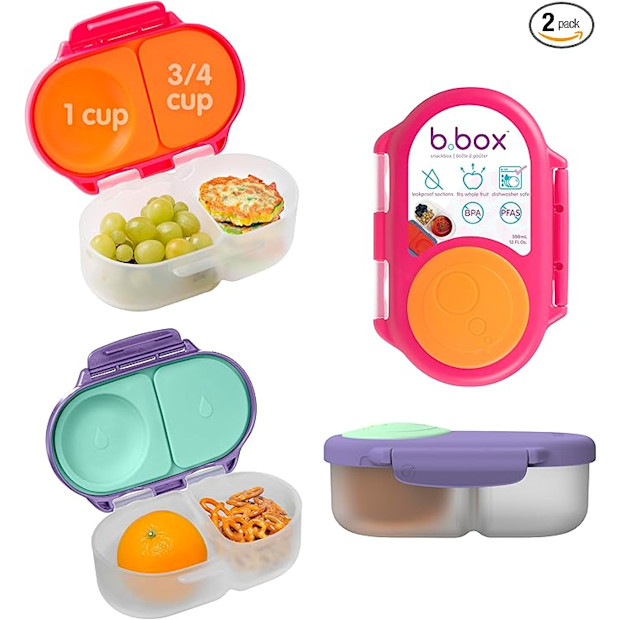 b.box Snack Box 2-Pack (Strawberry + Lilac).
