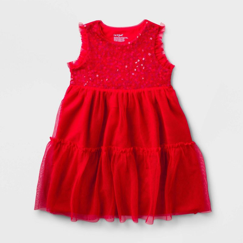 Cat & Jack Adaptive Sequin Tulle A-Line Dress.