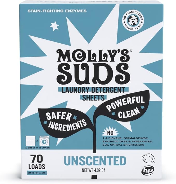 Molly Suds Laundry Detergent Sheets.