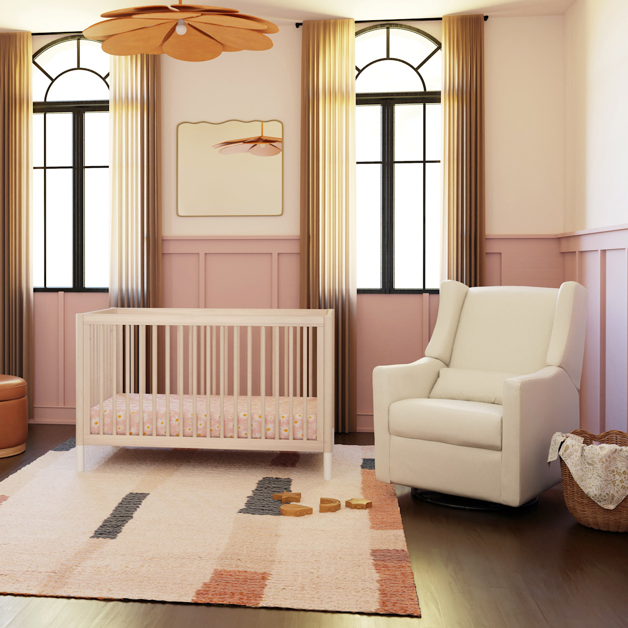 babyletto Kiwi Electronic Recliner and Swivel Glider - Performance Cream Eco Weave.