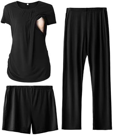 SUNNYBUY Maternity Nursing Pajamas Set.