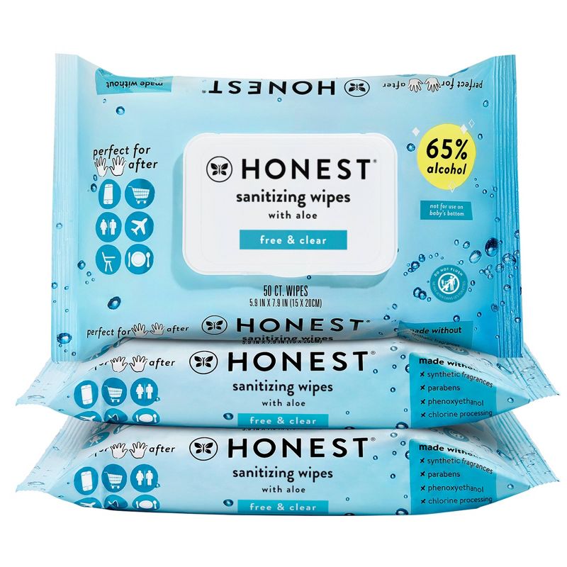 The Honest Company Alcohol Hand Sanitizing Wipes.