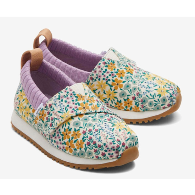 Toms Tiny Resident Grey Heritage Canvas Toddler Sneaker.