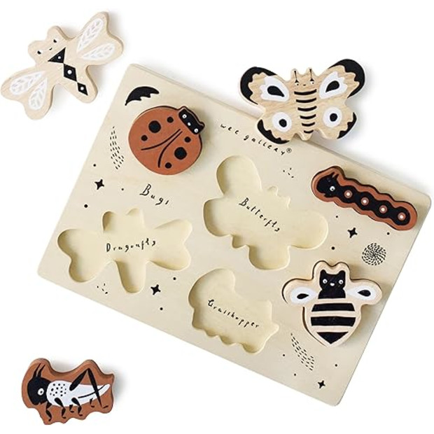 Wee Gallery Wooden Tray Puzzle Bugs.