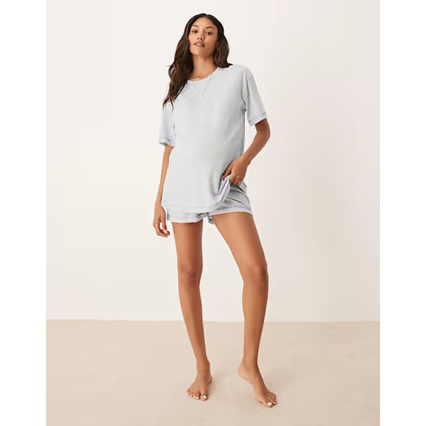 ASOS DESIGN Maternity oversized tee and shorts pajama set.