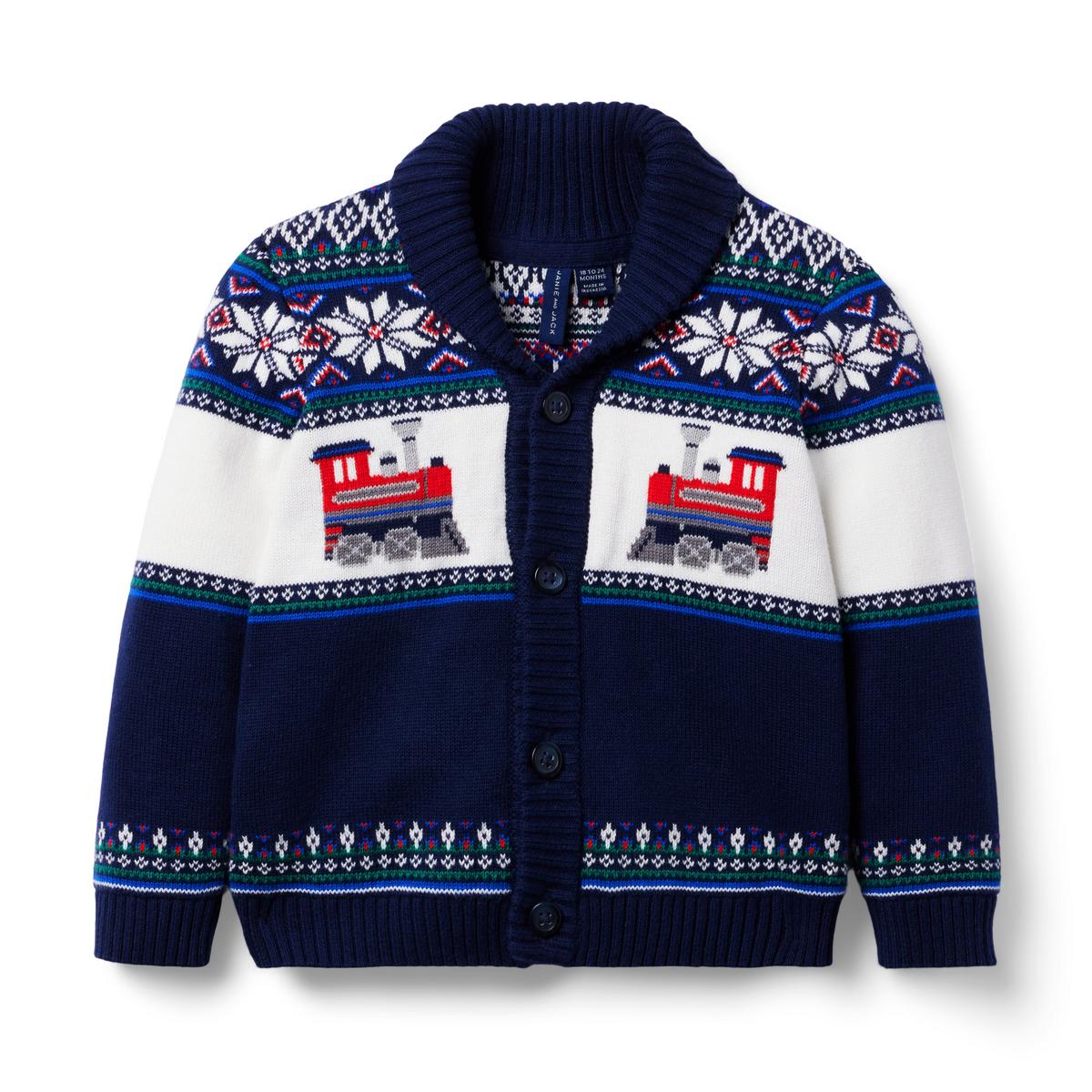 Janie & Jack Holiday Train Cardigan.