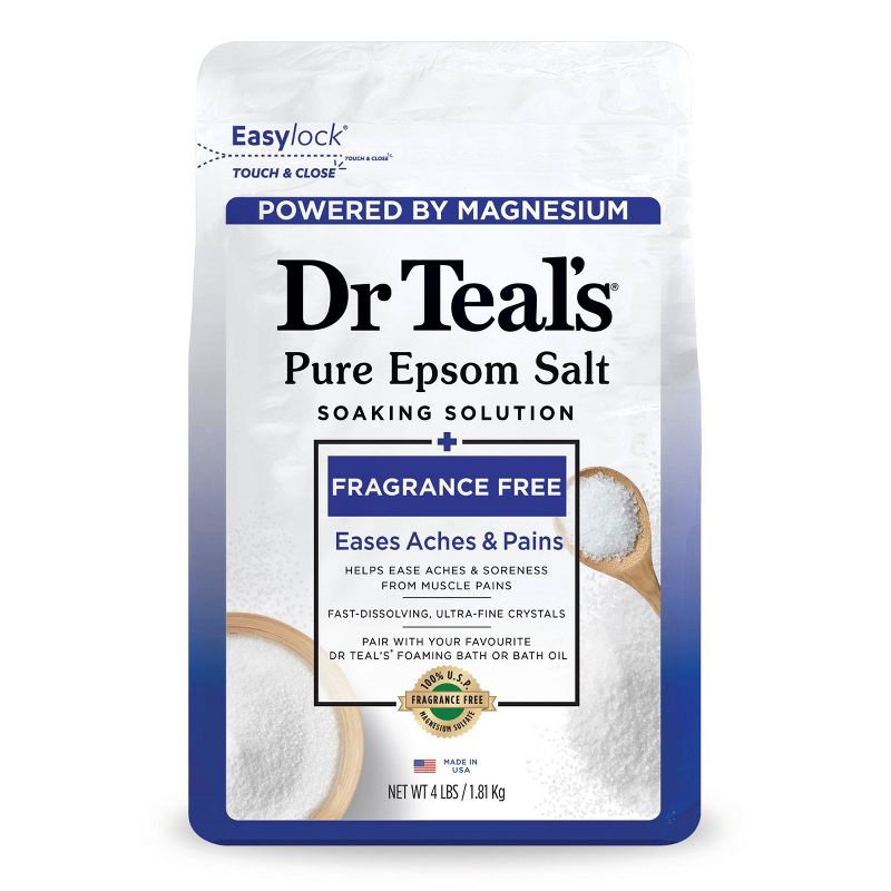 Dr Teal's  Epsom Salt Magnesium Soak (Fragrance Free) - $5.99.