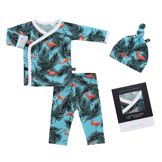 Peregrine Kidswear Flamingo Bamboo Take Me Home Set - $49.00.
