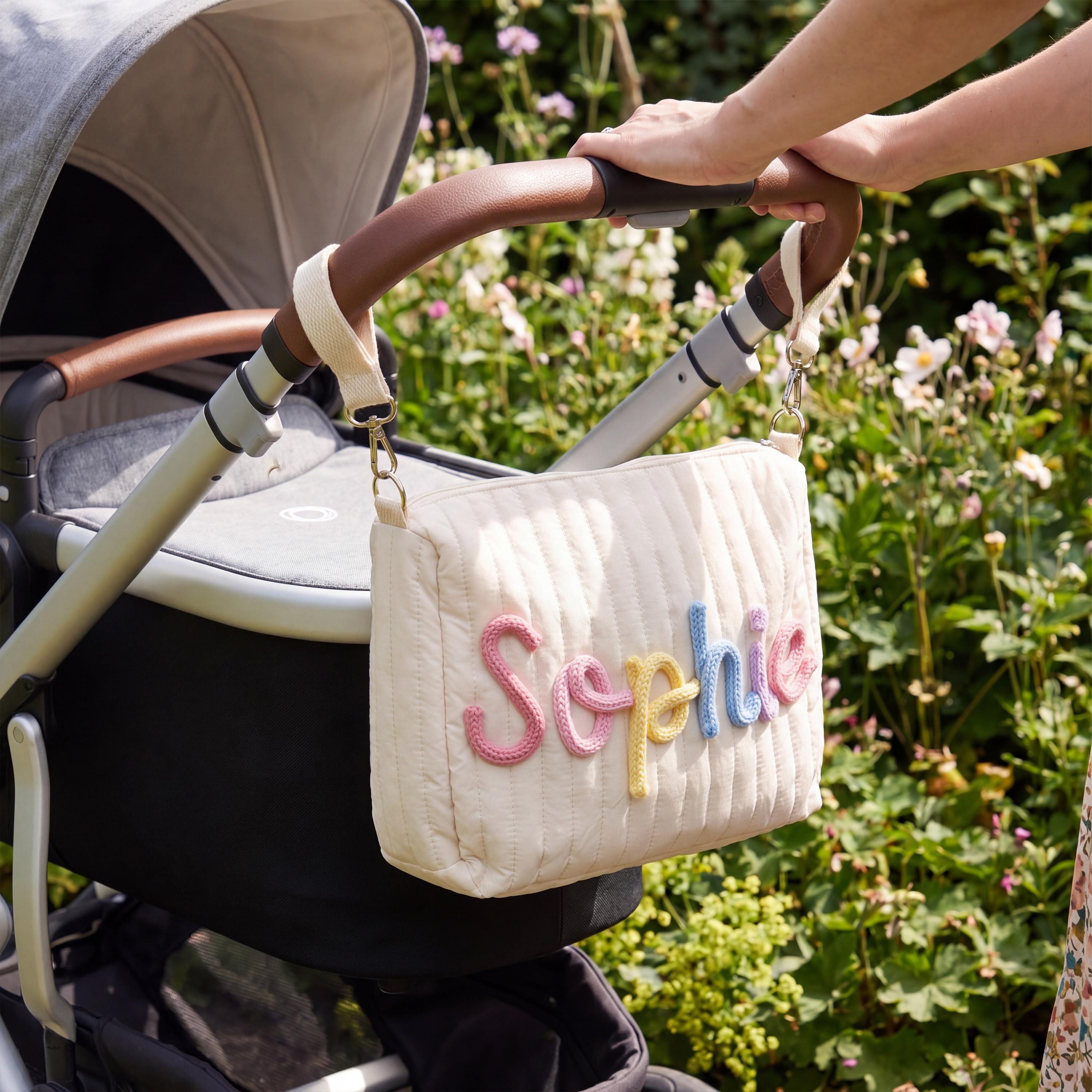 CradleArtStore Personalized Quilted Stroller Organizer.