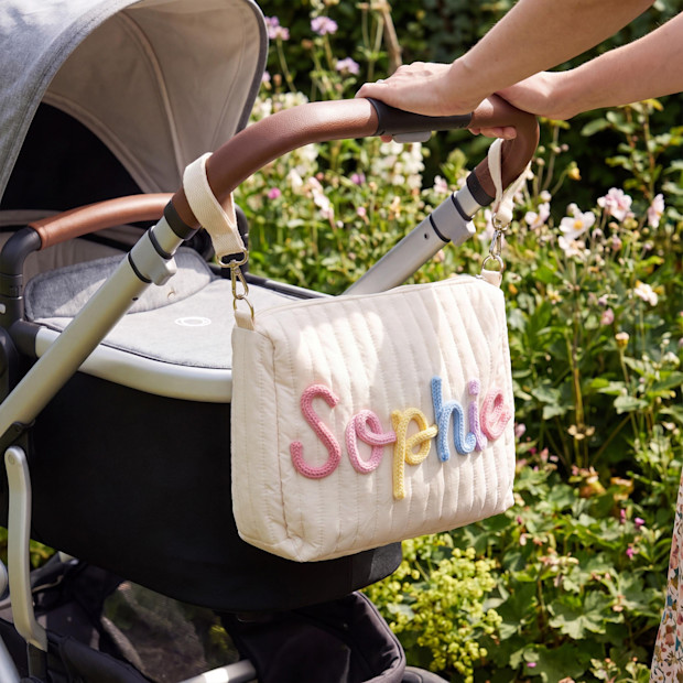 CradleArtStore Personalized Quilted Stroller Organizer.