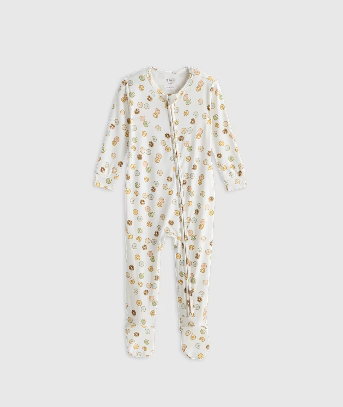 Quince Bamboo Footie Pajama - Baby in Yummy Donuts.