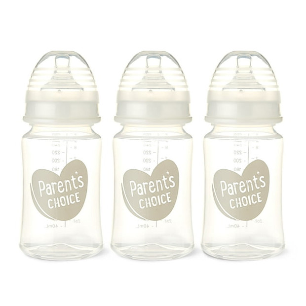 Parent's Choice Wide Neck Bottles.