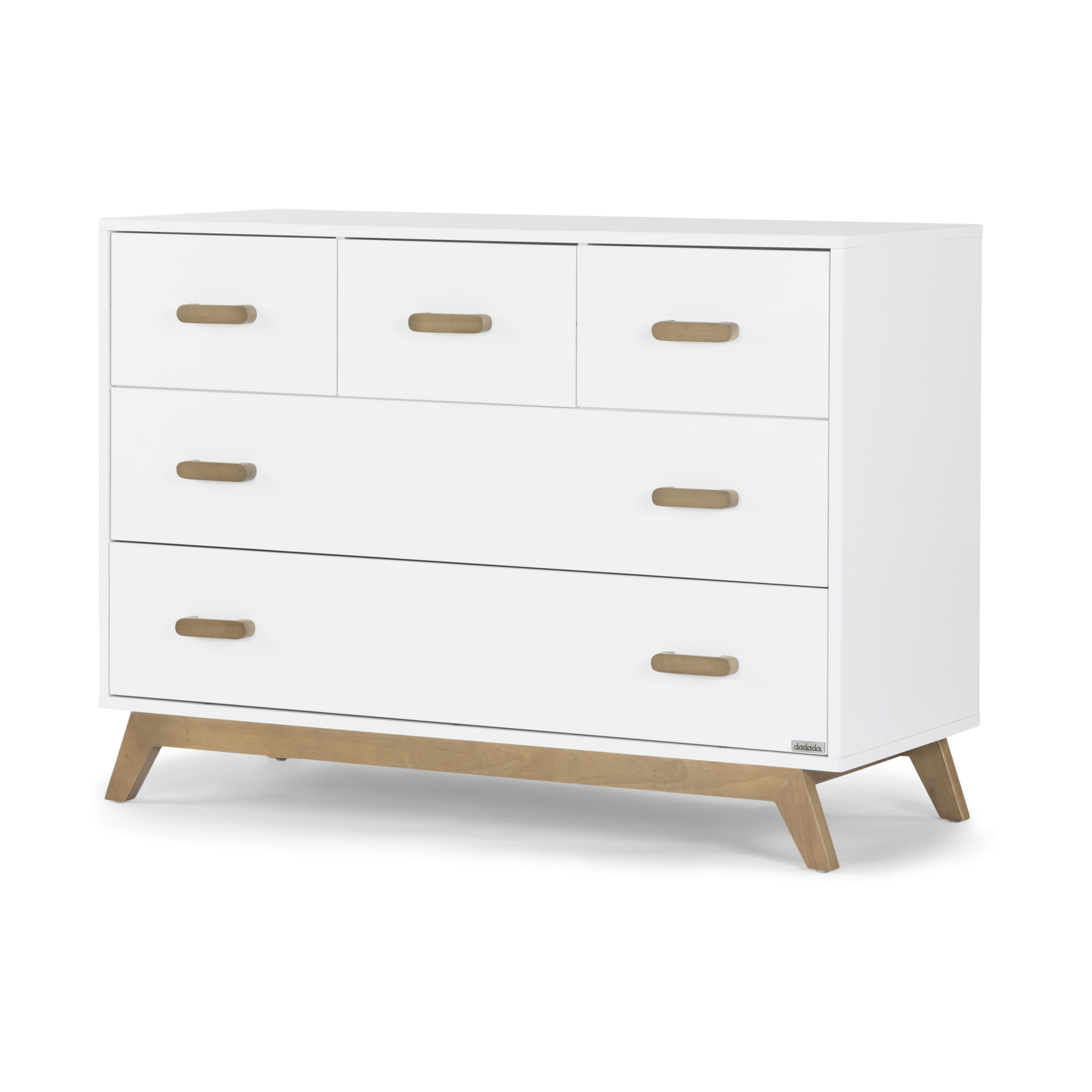 dadada Soho 5-Drawer Dresser - White/Walnut.