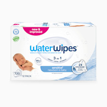 WaterWipes Plastic-Free Original Baby Wipes, 99.9% Water Based Wipes, Unscented & Hypoallergenic for Sensitive Skin, 60 Count (Pack of 12), Packaging May Vary