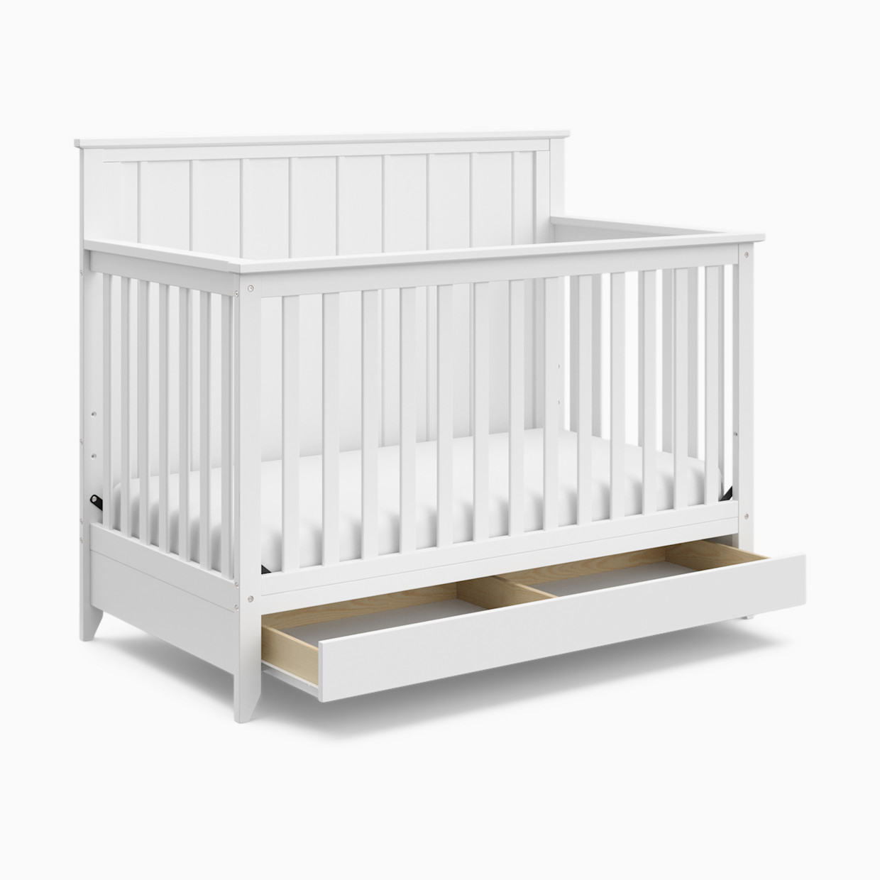 Storkcraft Forrest 4-in-1 Convertible Crib with Drawer - White.
