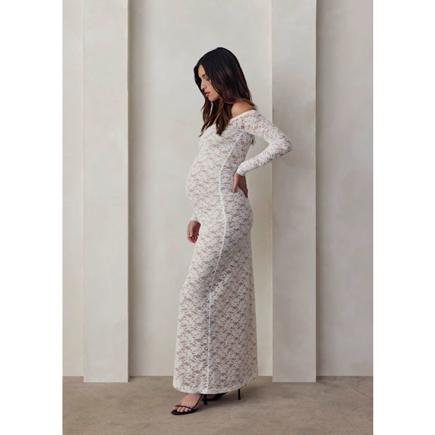 Bumpsuit Off The Shoulder Lace Dress.