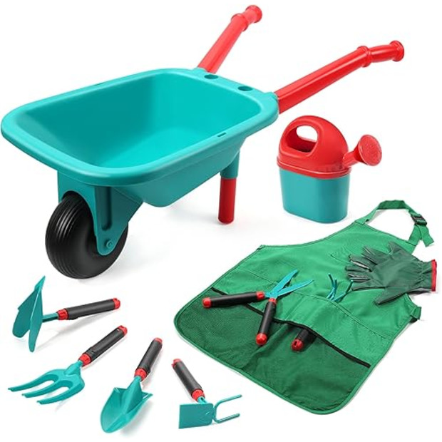 Cute Stone Kids Gardening Tool Set.