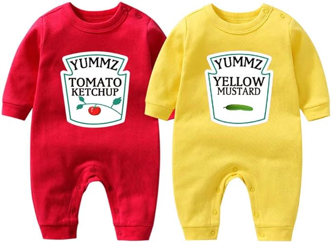 YSCULBUTOL Baby Bodysuit Ketchup and Mustard.