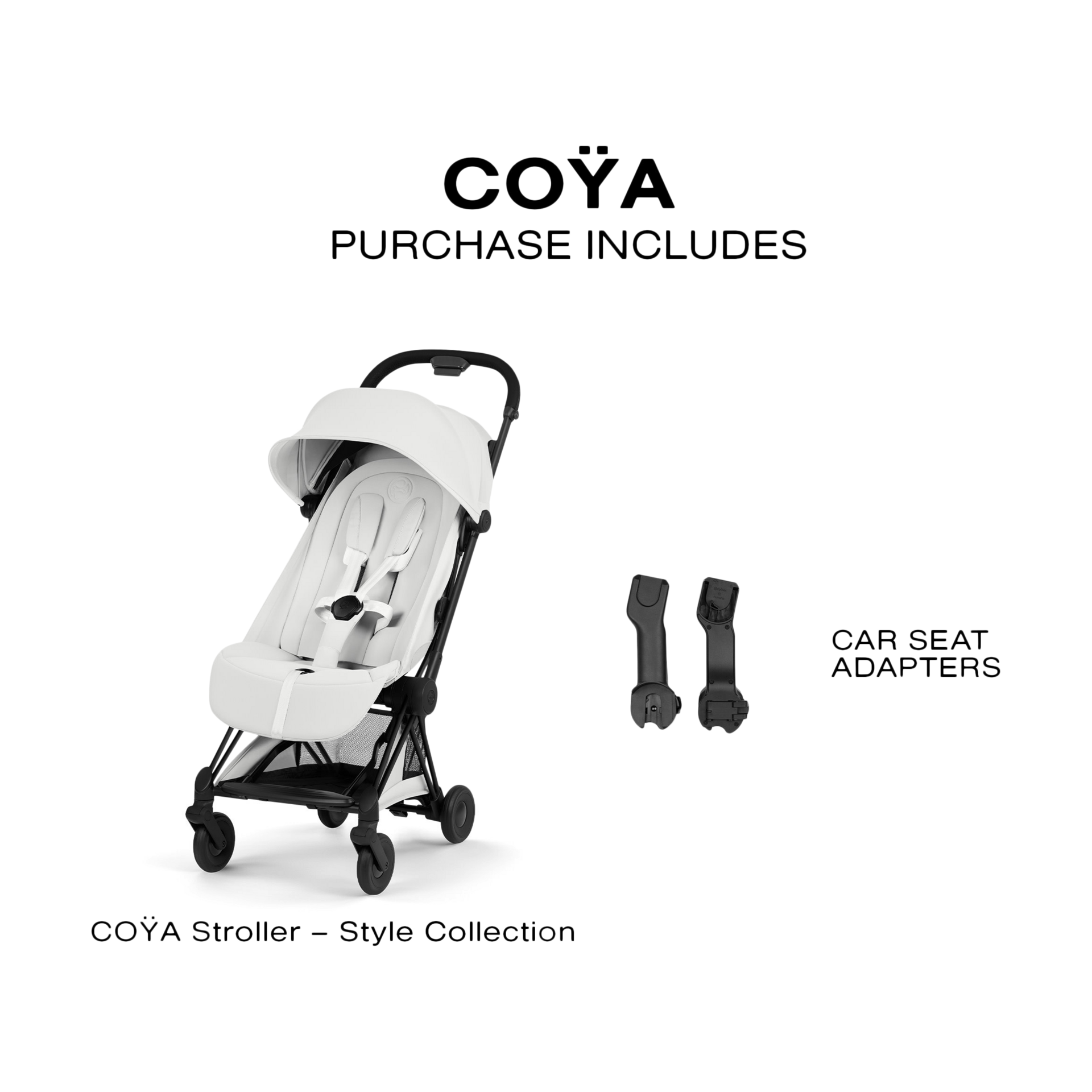 Cybex Coya Stroller - Style Collection - Matte Black Frame/Off White Lux Seat.