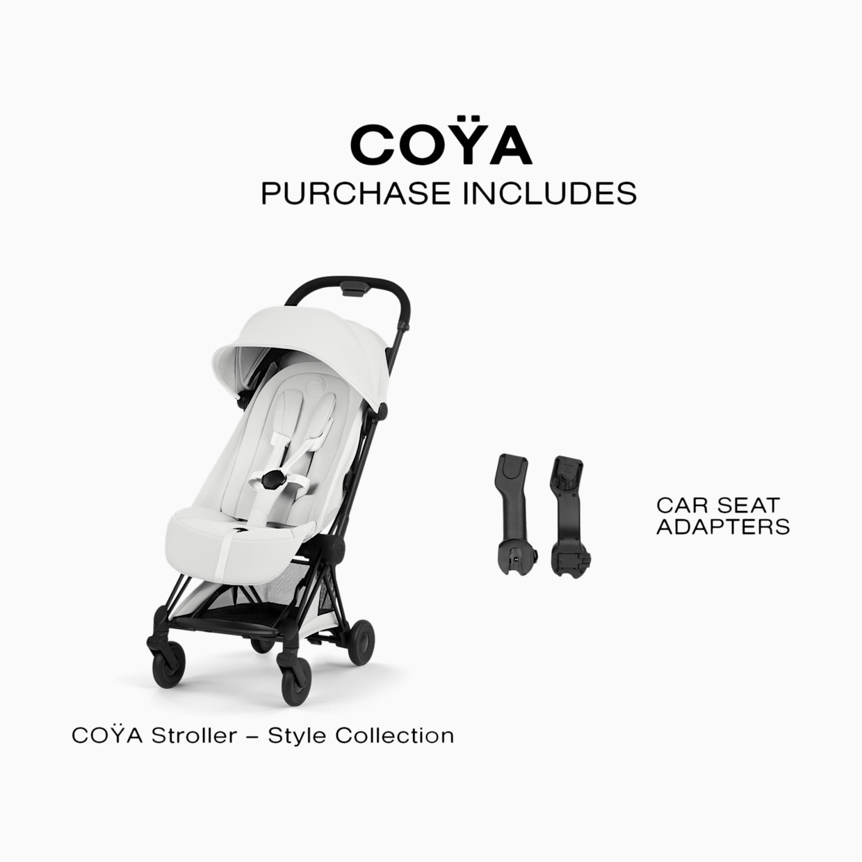 Cybex Coya Stroller - Style Collection - Matte Black Frame/Off White Lux Seat.