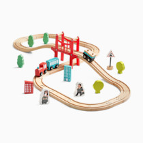 Tiny Land® Wooden Train Set for Children 39 Pcs