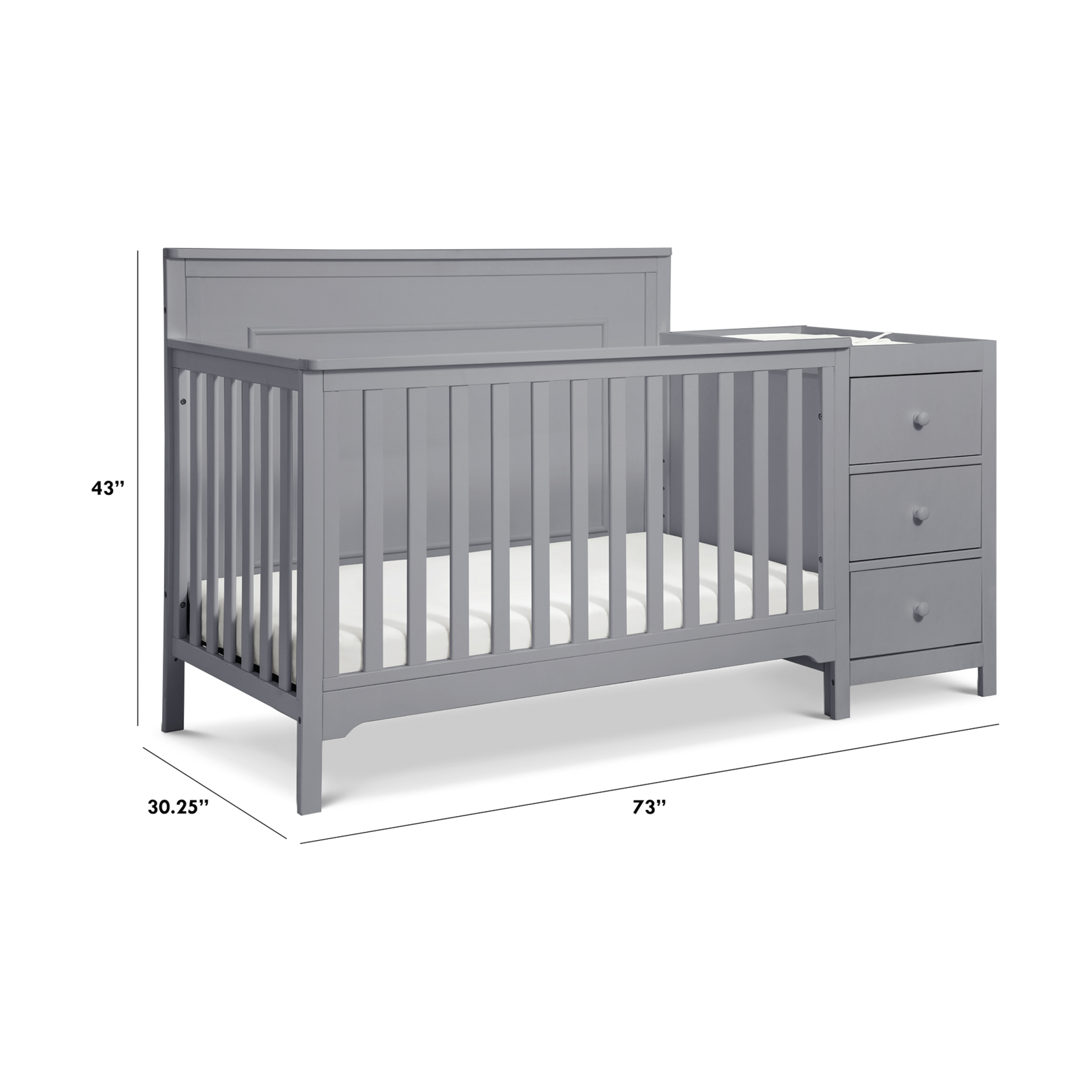 Carter's by daVinci Dakota 4in1 Crib and Changer Combo Grey