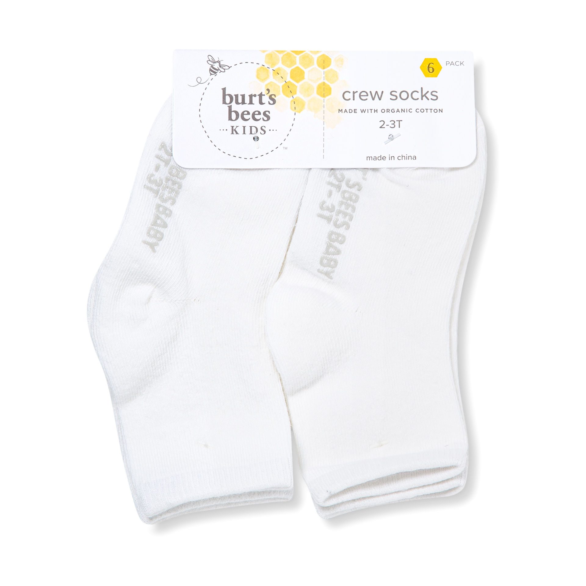 Burt's Bees Baby Solid Crew Socks (6 Pack).