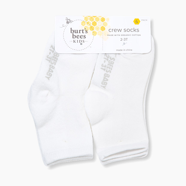 Burt's Bees Baby Solid Crew Socks (6 Pack).