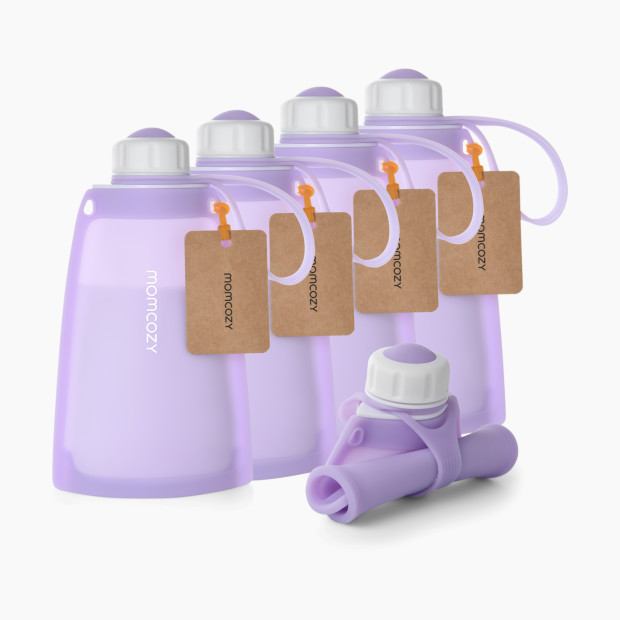 Momcozy Silicone Milk Storage Bags - Purple, 5.