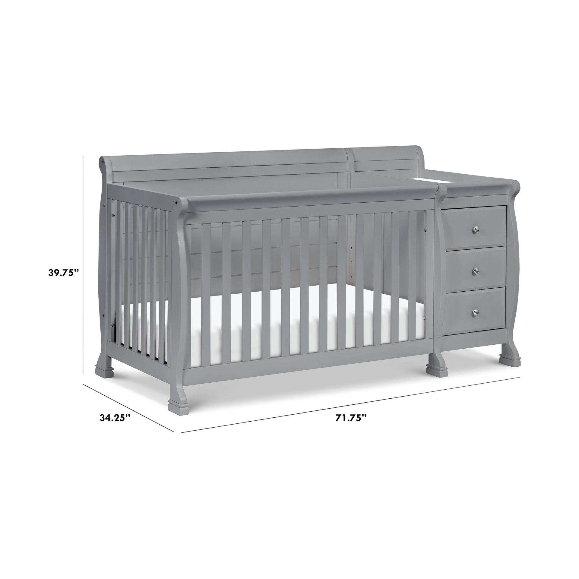 daVinci Kalani 4-in-1 Crib and Changer Combo - Grey.