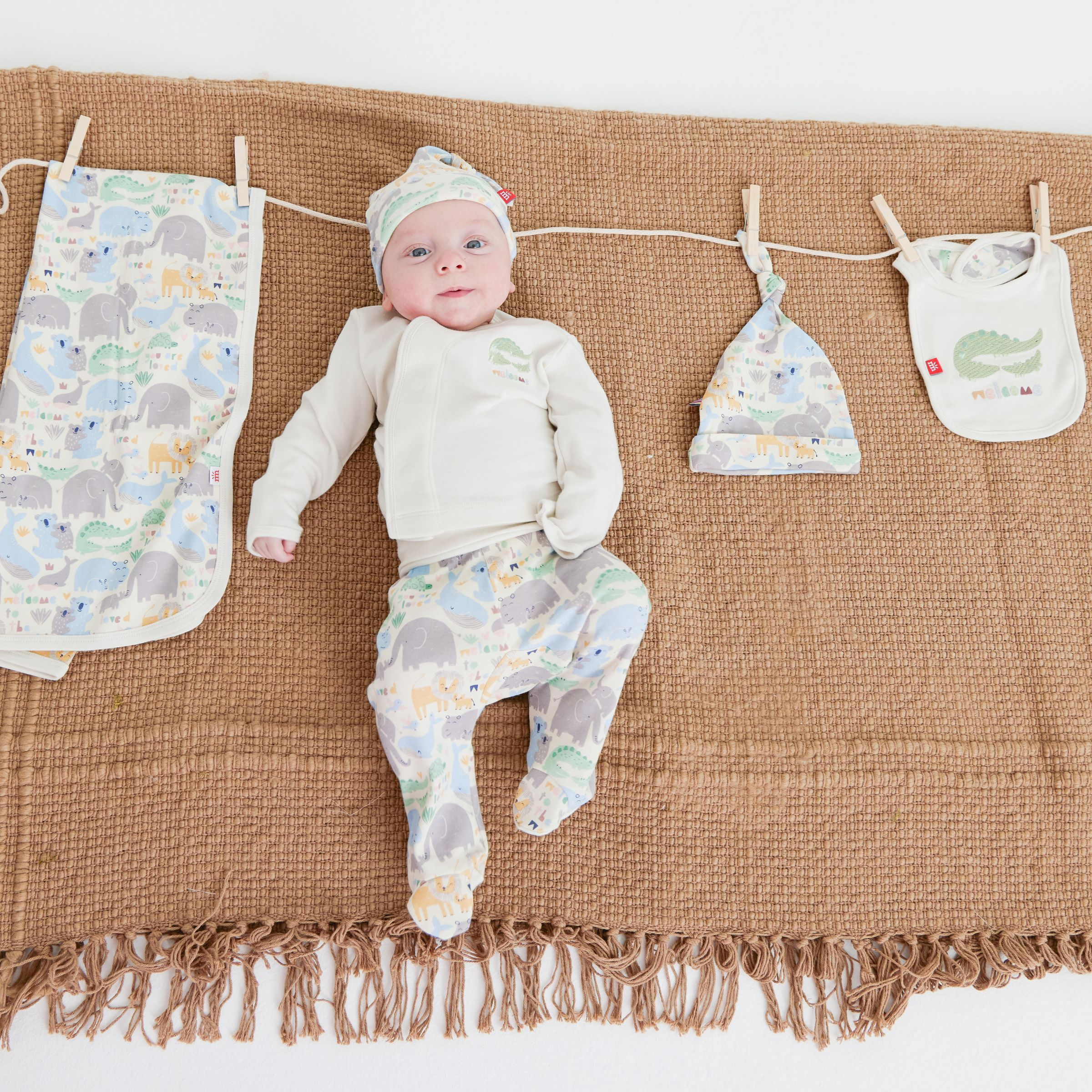 Magnetic Me Organic Cotton Magnetic Wrap 3-Piece Set - Little Lovin, Newborn.