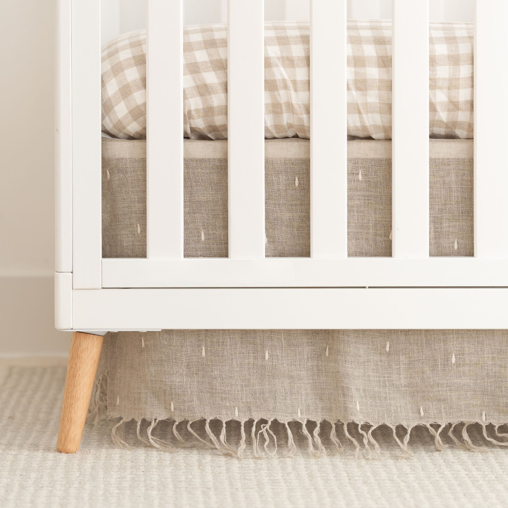 Crane Baby Finley Linen Bed Skirt.