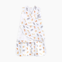 HALO 100% Cotton Sleepsack Swaddle, 3-Way Adjustable Wearable Blanket, TOG 1.5, Jungle Cotton, Newborn, 0-3 Months