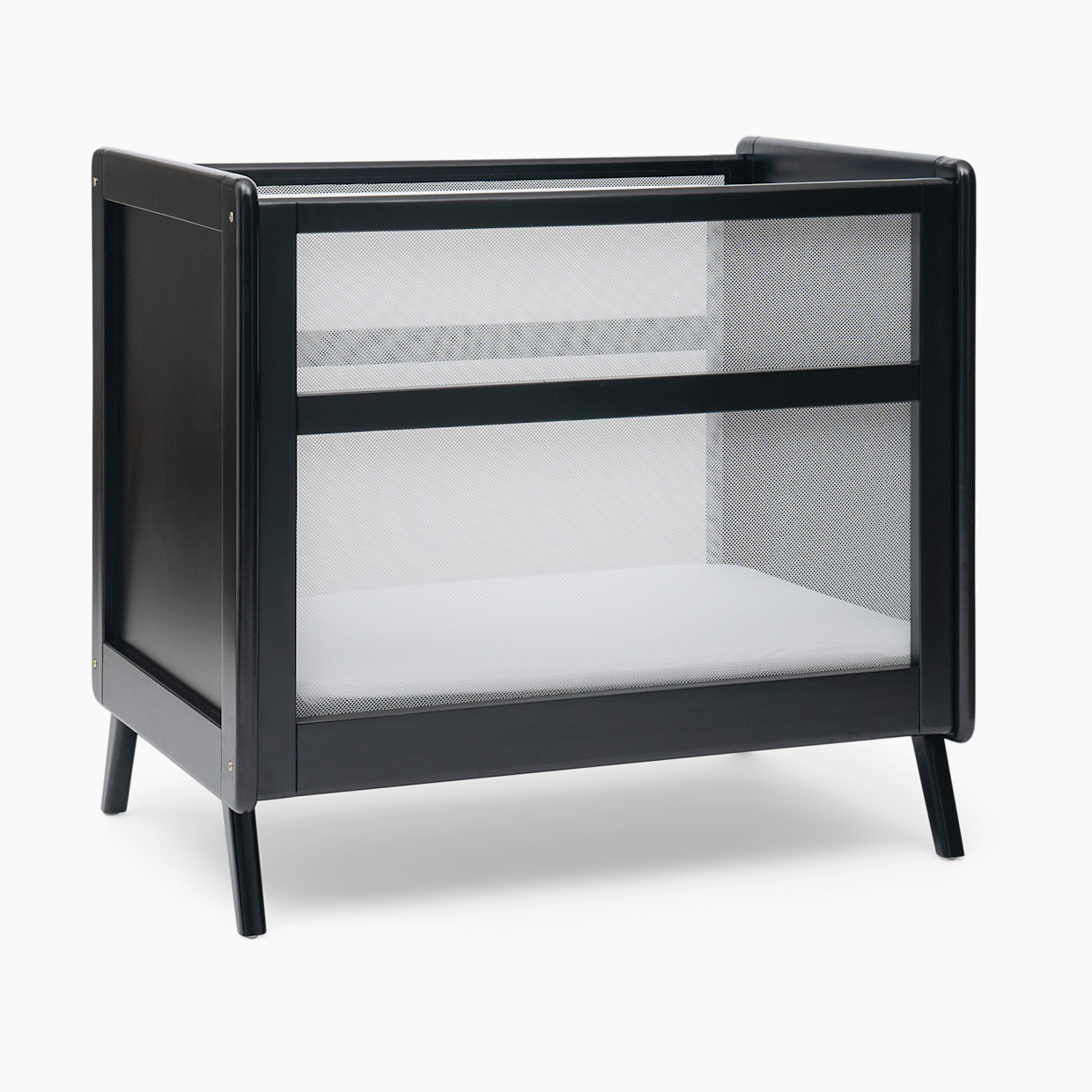 Halo 2-in-1 Breathable Mesh Convertible Mini Crib with Mattress - Black.