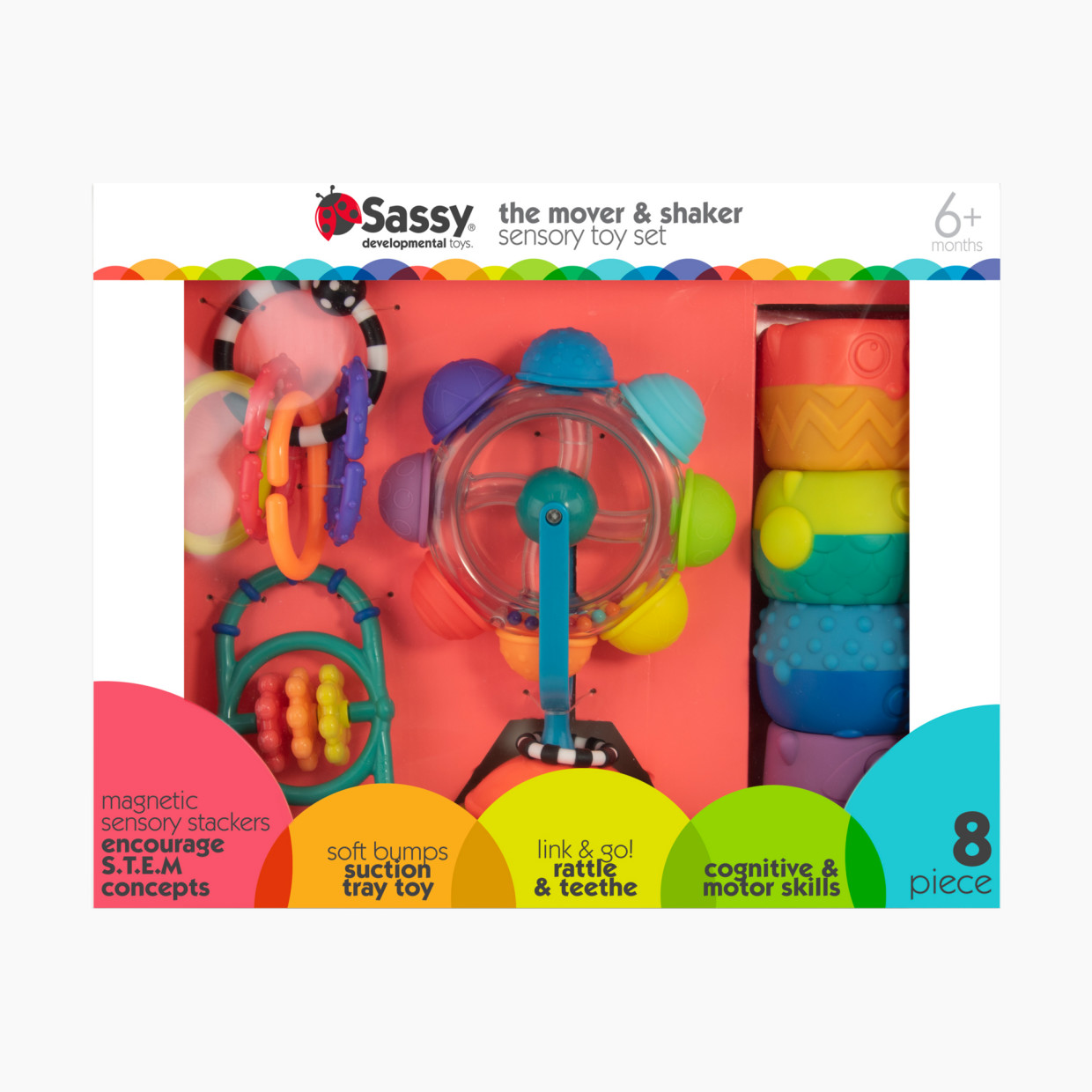 Sassy The Mover & Shaker Sensory Toy Set (4 Toys).