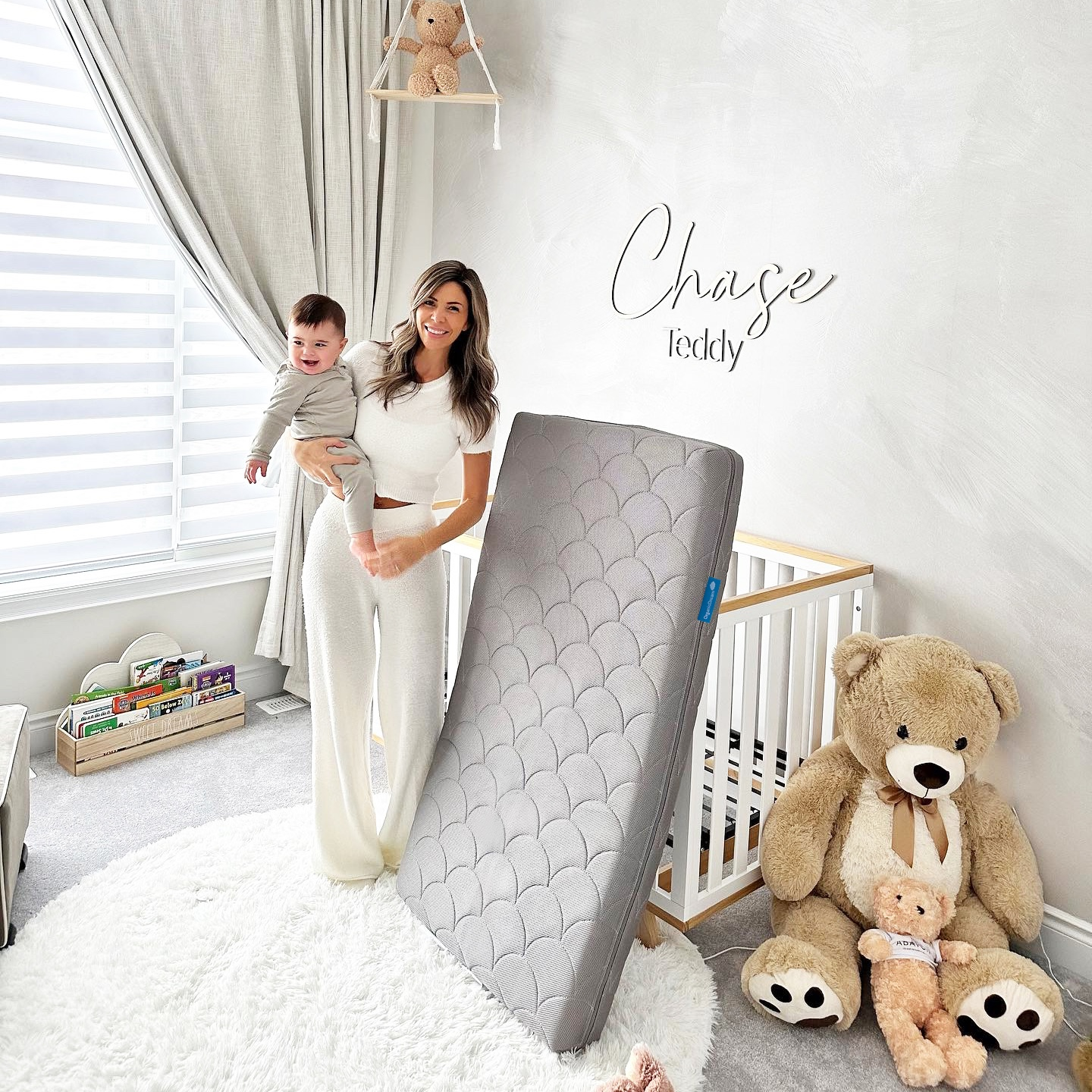 Organic Dream Mini Crib Size ComfortCloud 2-Stage Mattress - Sky Blue, Mini Crib Mattress.