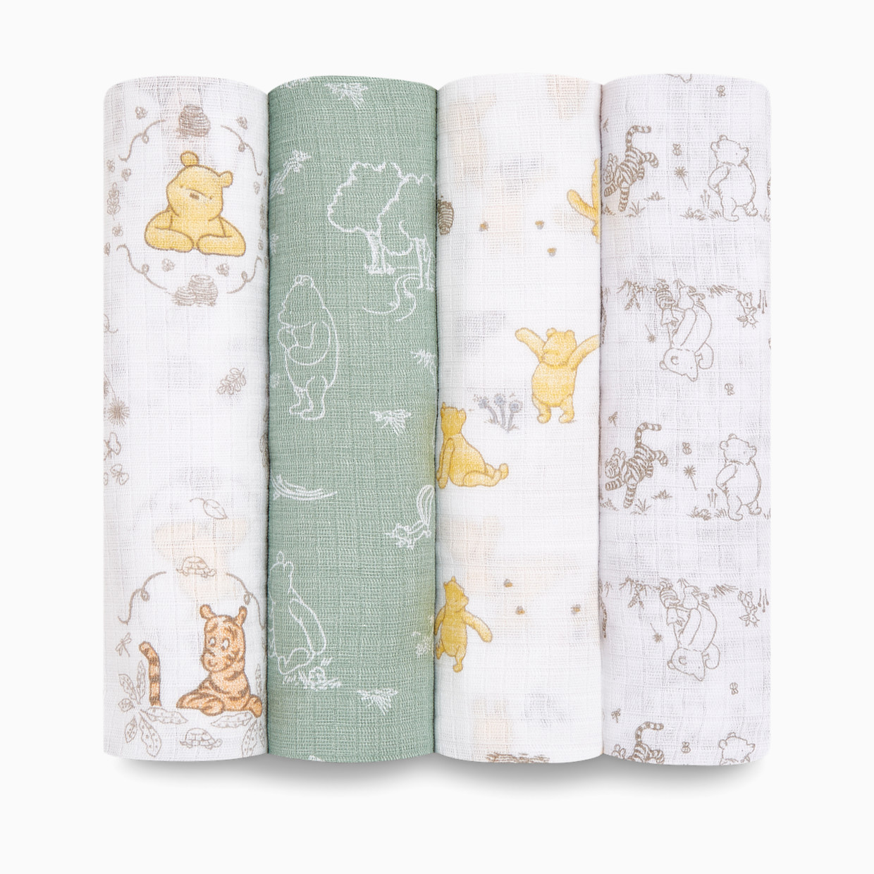 Aden + Anais Disney Essentials Cotton Muslin Swaddles (4 Pack) - Winnie + Friends, 4.